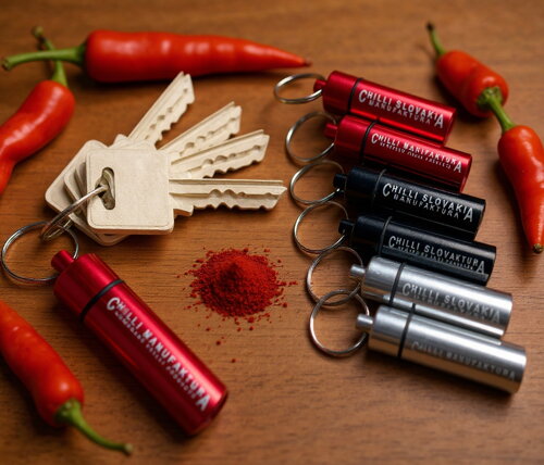 Chili kulcstartó fekete Carolina Reaper töltettel – ultra csípős