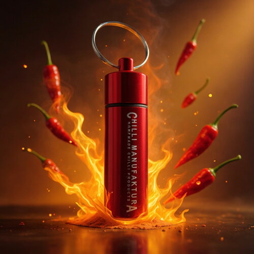Chili kulcstartó piros Habanero töltettel – nagyon csípős