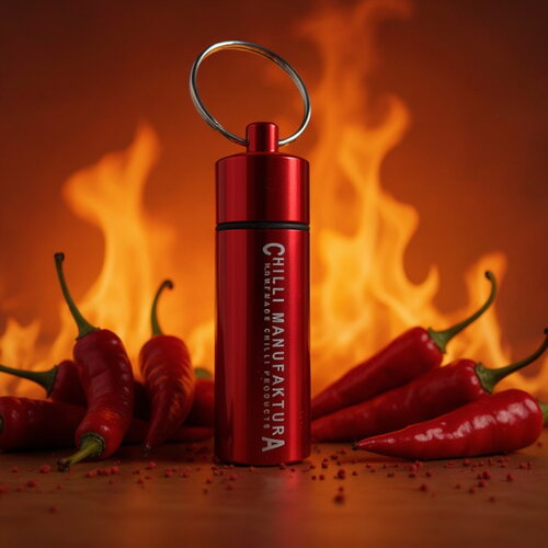 Chili kulcstartó piros Carolina Reaper töltettel – ultra csípős
