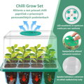 GROW BOX (2x6) 2x LED világítással, 2x 6 férőhelyes doboz + 20 db chili mag