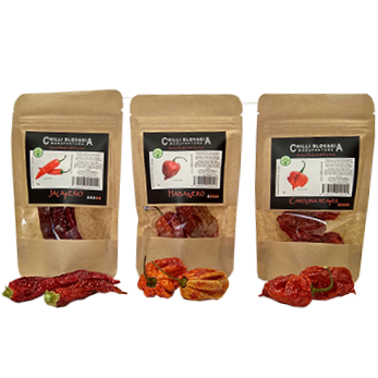 Jalapeno, Habanero, Carolina Reaper egész szárított chilli 3x5g