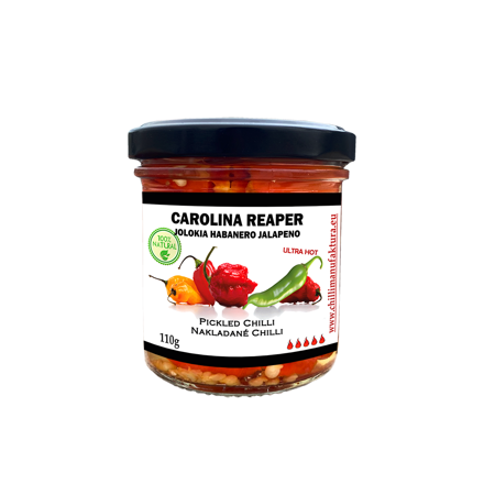 Chilli befőtt Carolina Reaper, Jolokia, Jalapeno 110g
