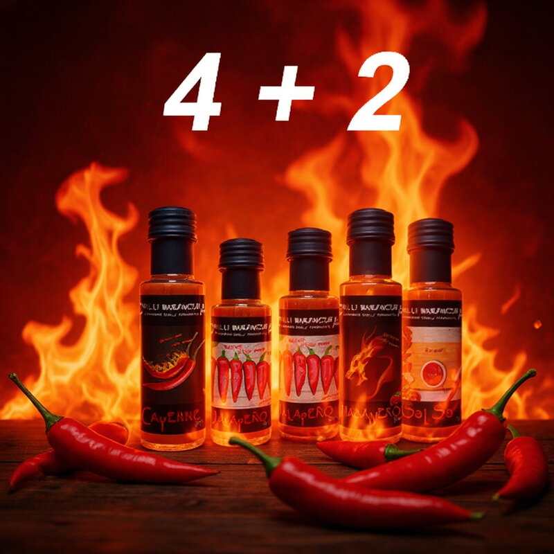 AKCIÓ 4+2 szósz / Jalapeno, Salsa, Cayenne, Habanero + 2 ingyen